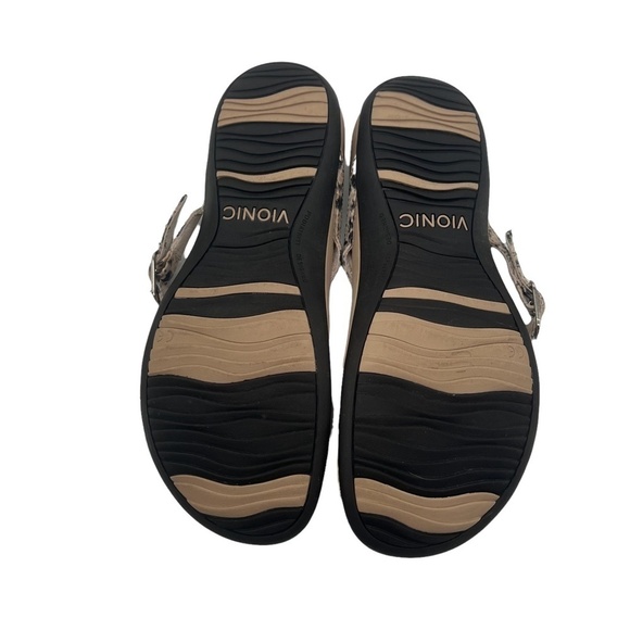 Vionic Karina Orthaheel Tan Brown Snakeskin Print Thong Sandals Size 8 Women's - Picture 8 of 8